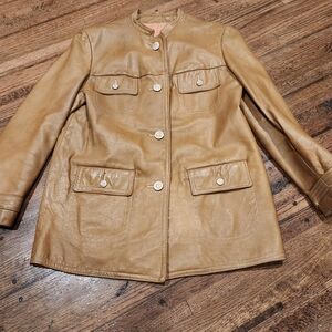 Classic Women’s Leather Jacket in Camel